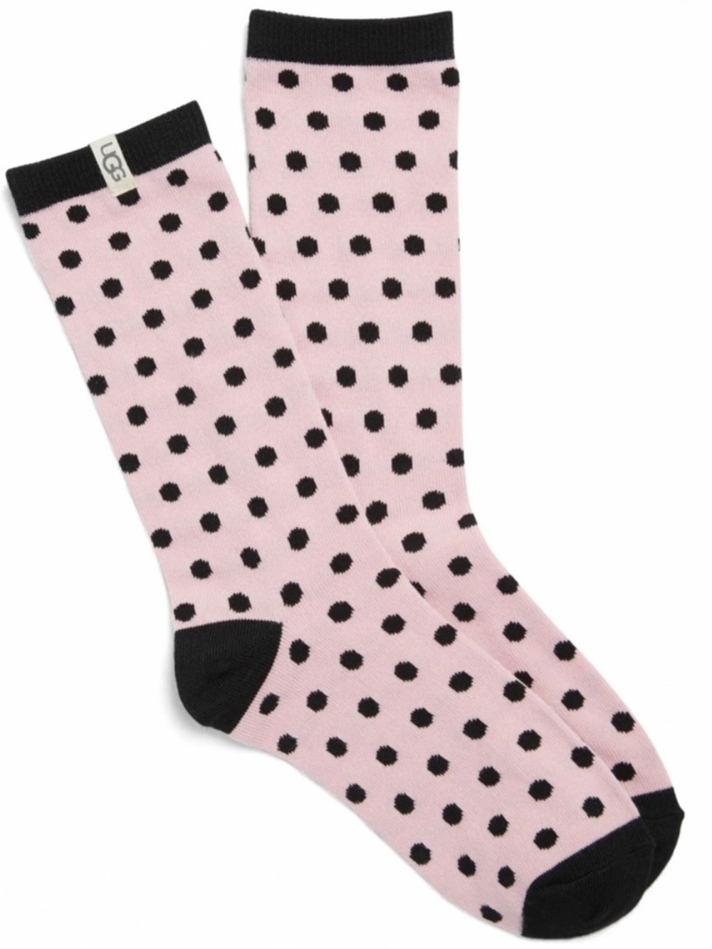UGG Pink and Black Polka Dot Crew Socks